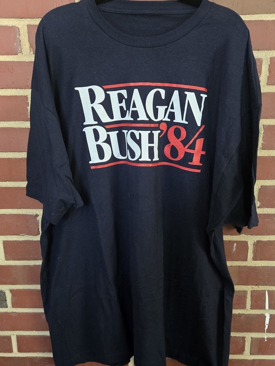 Other - Vintage Reagan Bush 84 T-Shirt USA Election Graphic Tee Black Mens 3XL Retro